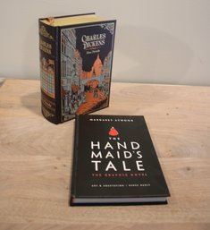 Five Hardcover Bound Charles Dickens Novels  And A First Edition Hardcover 'the Handmaid's Tale'