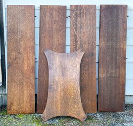 A Group Of Quarter Sawn Oak Boards - Furniture Salvage