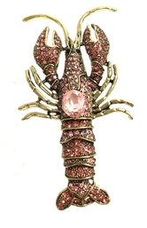 Fabulous Rhinestone Encrusted Lobster Brooch