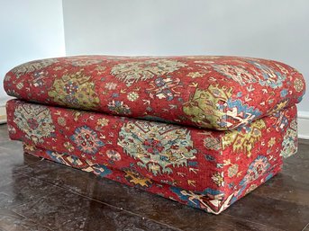 A Storage Ottoman With Indo-Persian Patterned Upholstery