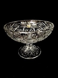 Large Cut Crystal Compote From Poland