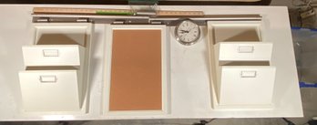 Pottery Barn Hanging Letter Bins, Corkboard And Clock
