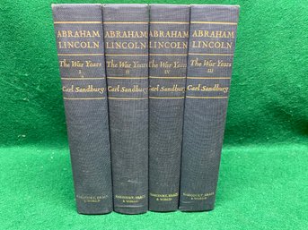 Abraham Lincoln. The War Years. By Carl Sandburg. 4 Volumes Published In 1929. Beautiful Condition.