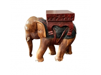 Well Carved Vintage Elephant Plant Stand