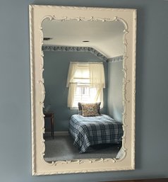 Large Vintage White Painted Mirror
