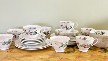 A Vintage Luncheon Service For For Plus Serving Plates - Minton 'Meadow'