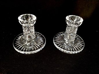 Pair Of Signed Waterford Candlestick Holders