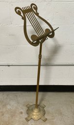 Beautiful Vintage Brass Lyre Adjustable Height Music Stand