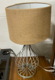 Metal Table Lamp With Burlap Shade