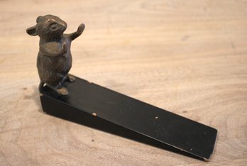 Cast Iron Mouse Door Wedge Stop Rustic Look