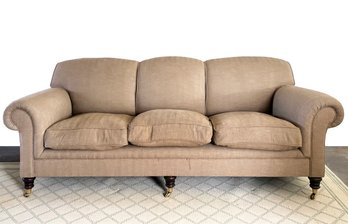A Gorgeous Custom Down Stuffed Sofa In Tweed By George Smith, LTD