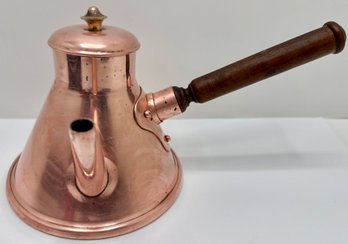 Mauviel France Copper Hot Chocolate & Coffee Pot Wood Handle Tin Lined, Retailed $500 (sold Out Online)