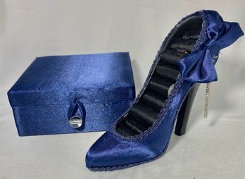 Flannelette And Resin High Heeled Shoe Jewelry Display Stand & Jewelry Box