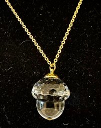 Crystal Acorn Pendant Necklace