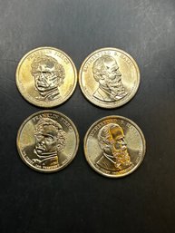 Lot Of 4 Presidential One Dollar Coins