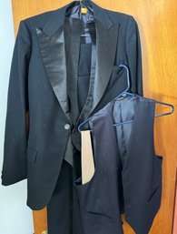 Vintage Black Tux With Two Vests