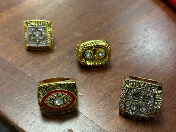 Exact Replica Super Bowl Rings  Lot 0f 4