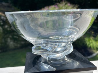 VINTAGE STEUBEN FULL LEAD CRYSTAL SPIRAL BASE BOWL By Donald Pollard #8060