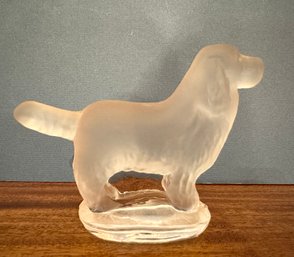 Frosted Crystal Dog Figurine