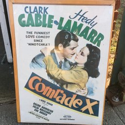 Nice COMRADE X Movie Poster - Clark Gable &  Hedy Lemar - Nice Display Piece - This Is Reprint / Reissue