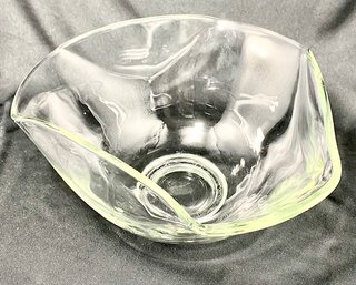 Vintage Clear Glass Triangular Serving Bowl