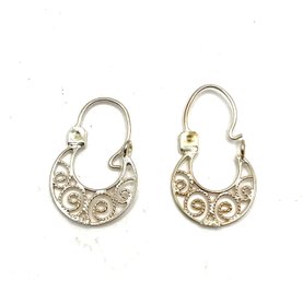 Vintage Sterling Silver Intricate Earrings