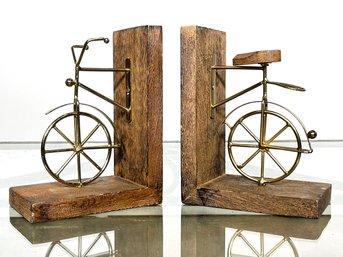 A Pair Of Modern Art Bicycle Bookends