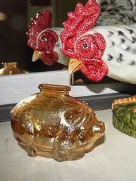 Vintage Lusterware Glass Piggy Bank