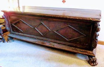 Antique Italian Renaissance Cassone Trunk Coffin Chest