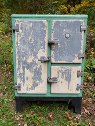 1930's Green And White Montgomery Ward Ice Box