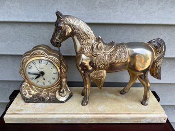 Vintage United Clock Corp. Horse Clock