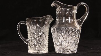 LOR OF VINTAGE CRYSTAL CUT GLASS PITCHERS