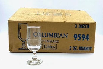 New Old Stock Partial Case Columbian 2 Oz Cordial Glasses By Libbey