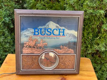 Vintage Busch Light Clock Sign