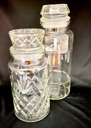 Vintage Pair Of Mr. Peanut Glass Jars