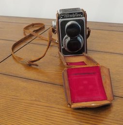 Vintage Super Ricoflex Movie Camera In Original Leather Case W/strap & Lenses