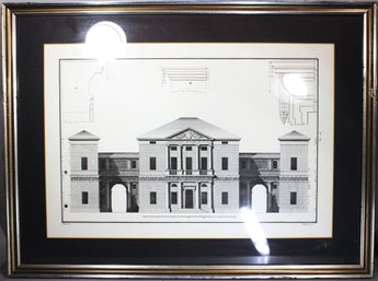 Another Fine Framed Architectural Print 18th Century Of Classical Building