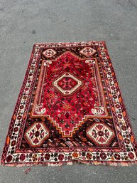 Hand-knotted Shiraz Wool Area Rug 68 X 100