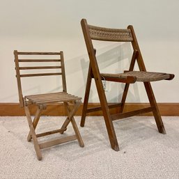 A Set Of Vintage Folding Chairs - Children's