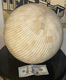 Massive Vintage Carved Bone Carpet Ball- Over 12' In Diameter- NO SHIPPING