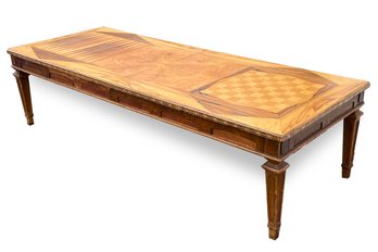 A Magnificent Inlaid Marquetry Game Coffee Table