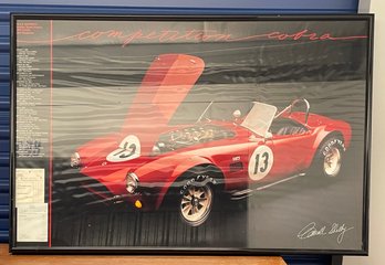 A Vintage Framed Competition Cobra Car Poster