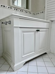 A Wood Custom Made Vanity With Corian Top - Bath 2F