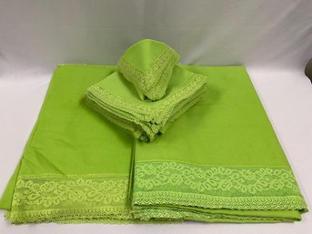 Vintage Lime Green Linens