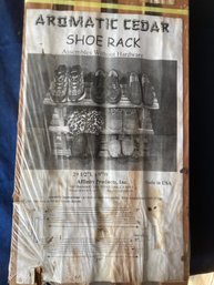 2nd  Of 2 Vintage Aromatic Cedar Shoe Rack By Affinity Products Inc. New Old Still Wrapped In Original Wrap