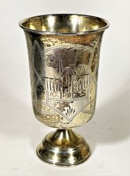 Russian Sterling Kiddish Cup Marked 84 Weighs 48.9 Grams