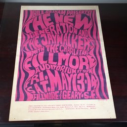 Authentic WES WILSON / Bill Graham 1966 Fillmore Poster - Amazing Graphics - Beautiful Piece - RARE !