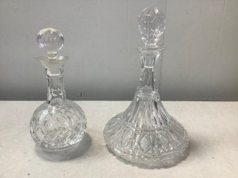 Pair Of Cut Glass Decanters