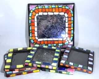 Collection Of Signed Stained Glass Inlaid Mirrors And Frames