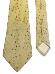 Kiton Napoli Gold 7 Fold Floral Silk Tie